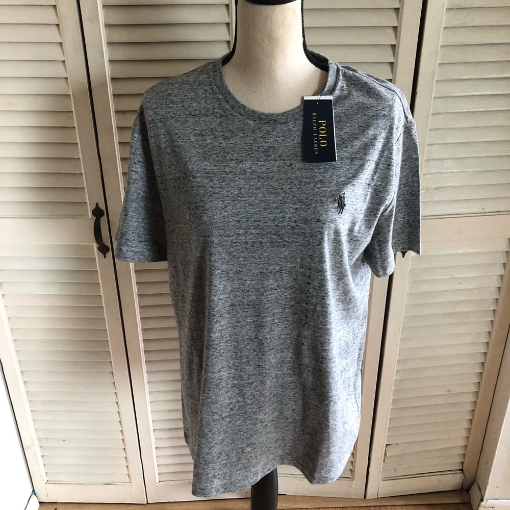 NWT Men’s Heather Gray Classic Polo Shirt W/ Logo